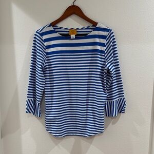 Ruby Rd Blue and White Striped Women's Top